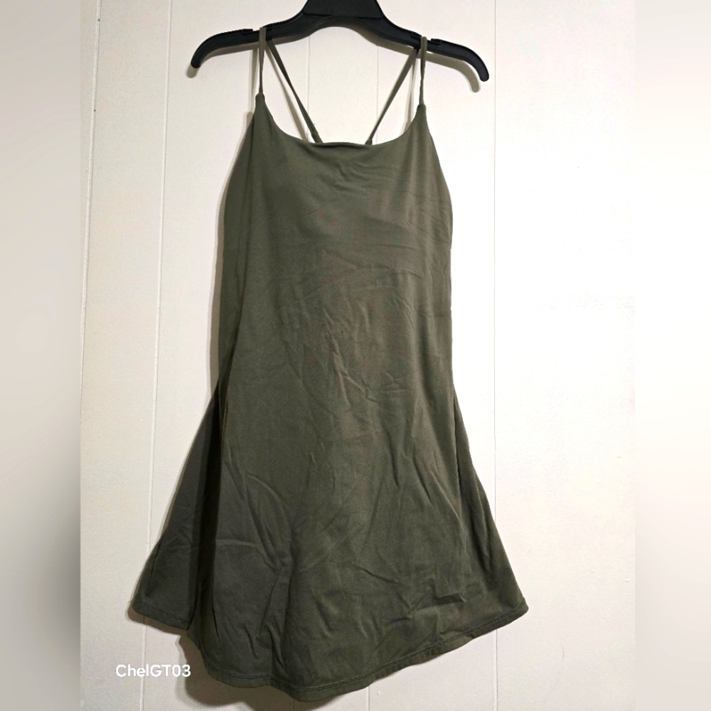 Olive Green Strappy Athletic Dress